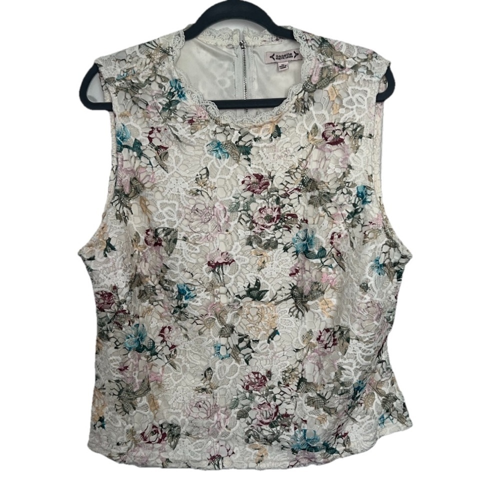 Nanette Lepore Sleeveless Lace Top Size XL (0473)